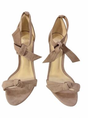 Suede Bow Tie Heels Very Light Wear taupe 'Clarita' Alexandre Birman
